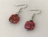 Handmade - Earring Fuchsia Crazy Lace Agate Square Stone - Accessories Boutique 