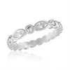 DaVinci Ring Stackable Crystal Almond Shape Silver Ring STK44