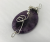 Sterling Silver Wrapped Pendant - Oval Amethyst Stone