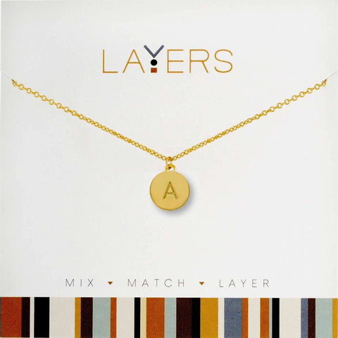 Center Court Layers Necklace Gold Initial “S” LAYSG