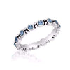 Davinci Stackable Ring Aqua Round Stone Silver STK14-3