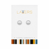 Center Court Layers Earring Silver Circle with Crystals Stud LAYEAR512S