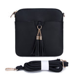 Handbag City Medium Crossbody with Tassel in Black
