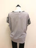 Easel Top Gray White Short Sleeve V-neck T shirt