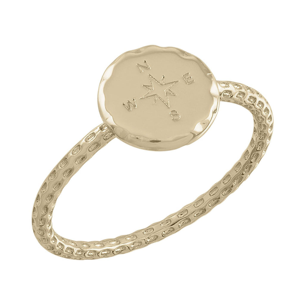 DaVinci Layers Stackable Gold Plated Compass Design Ring Lay36G