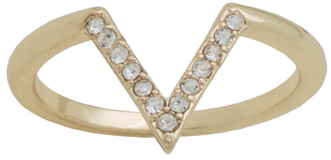 DaVinci Layers Stackable Gold Plated Crystal Ring Lay37