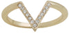 DaVinci Layered Stackable Gold Crystal V Detailed Ring  Lay15