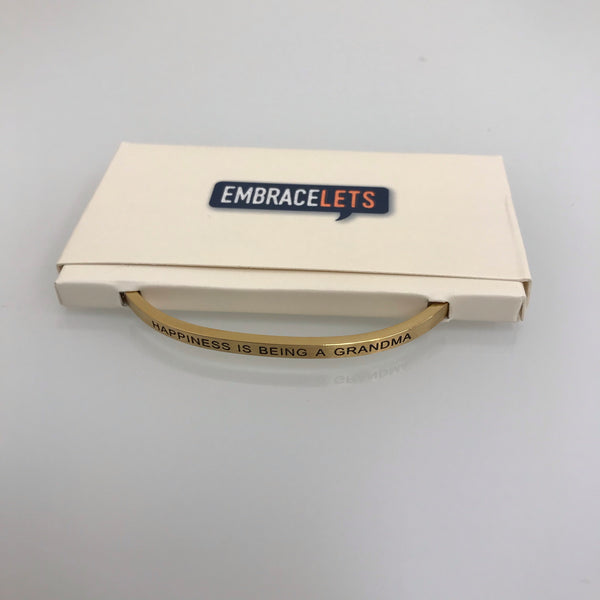 Embracelets "Happiness is Being a Grandma" Gold Stackable Layered Bracelet