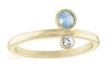 DaVinci Layers Stackable Gold Plated Crystal Opalescent Ring Lay48G