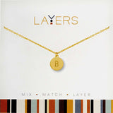 Center Court Layers Necklace Gold Initial “B” LAYBG