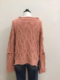 POL Sweater Orange Long Sleeve Cable Knit