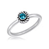 DaVinci Ring Stackable Silver Blue Round Crystal STK17-3