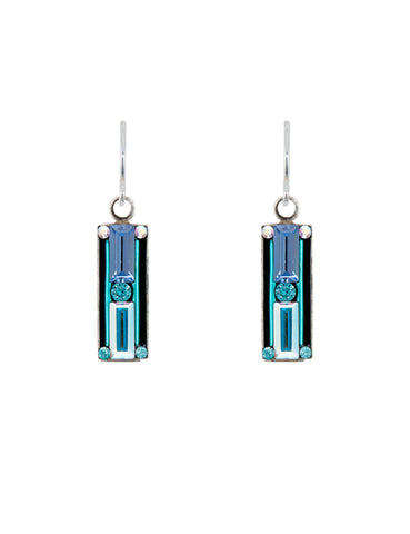 Firefly Architectural Small Rectangle Earrings Ice Blue 7875-ICE