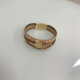 Bracelet Tan Magnetic Clasp With Gold Detail Accessories Boutique 