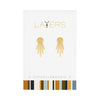 Center Court Layers Earring Gold Circle with Rays Stud LAYEAR06G