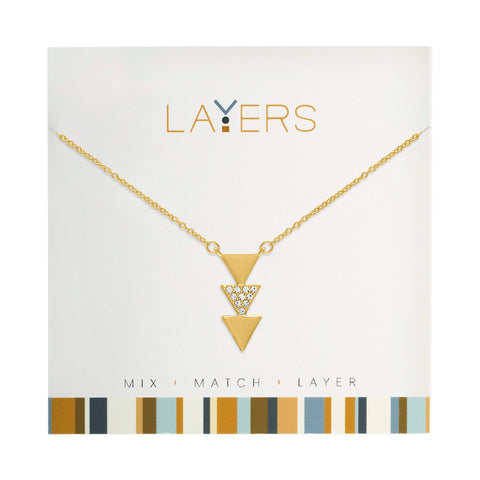 Center Court Layers Necklace Silver Crystal Moon LAY587S