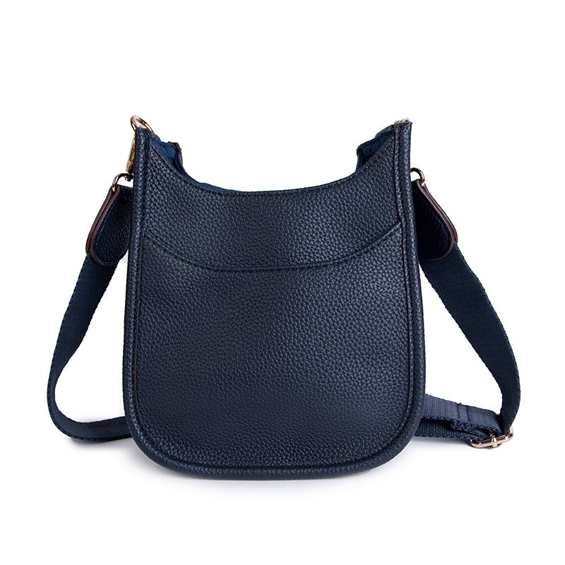 Messenger Handbag Large Navy Crossbody Vegan Leather