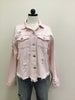 POL Pink Denim Distressed Long Sleeve Jacket