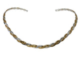 Choker - Silver & Gold Braided Necklace JN7607GS