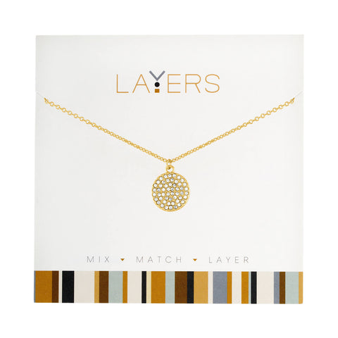 Center Court Layers Necklace Silver Crystal Cross LAY515S