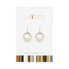 Center Court Layers Earring Gold Silver Circles Drop LAYEAR520S
