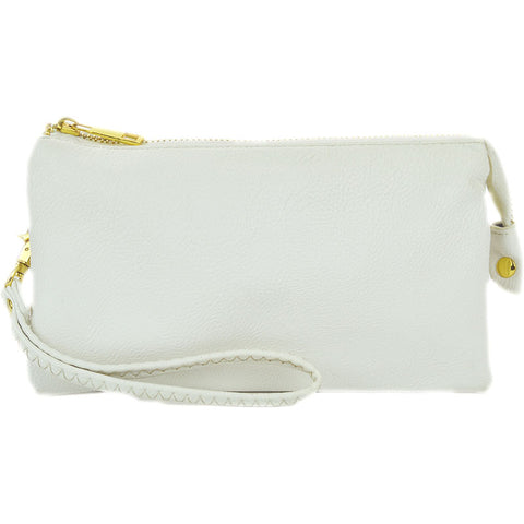 Messenger Handbag Large Cream Crossbody Vegan Leather