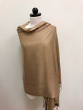 Pashmina Scarf - Gold Solid Pattern Scarf