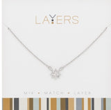 Center Court Layers Necklace Silver Crystal Star LAY511S