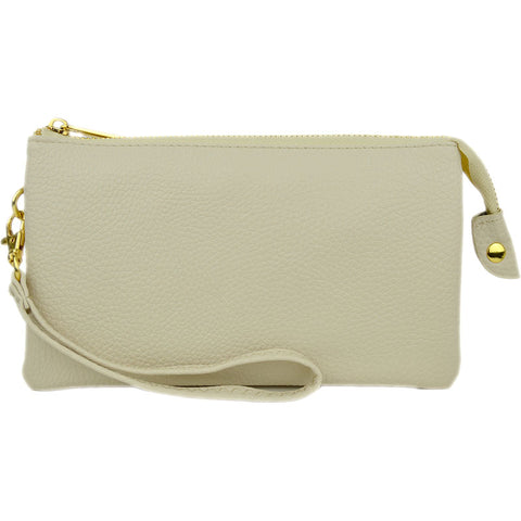 Claire Crossbody Wristlet Clutch Light Gray Handbags