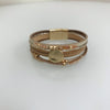 Bracelet Tan Magnetic Clasp  With Gold Detail Accessories Boutique 