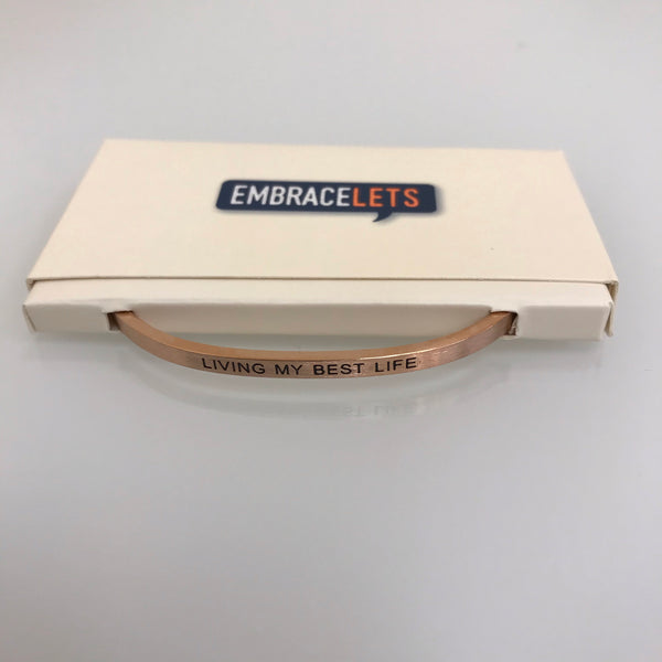 Embracelets "Living My Best Life"  Rose Gold Layers Stackable Bracelet