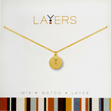 Center Court Layers Necklace Gold Initial “T” LAYTG