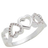 DaVinci Stackable Silver Hearts Design Ring STK30