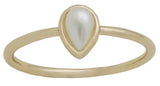 DaVinci Layers Gold Stackable Teardrop Pearl Ring Lay2