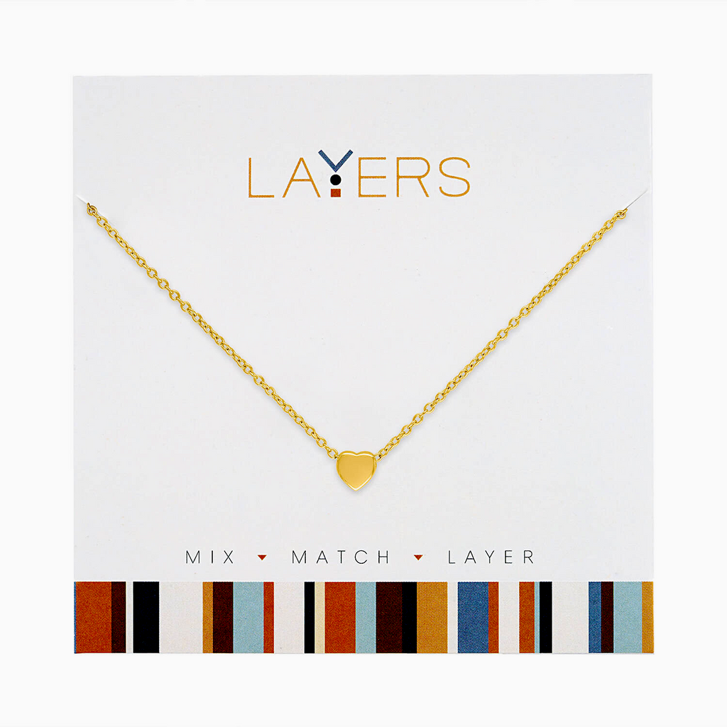 Center Court Layers Necklace Gold Heart LAY129G