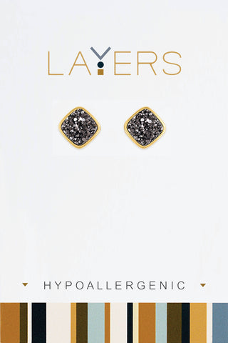 Center Court Layers Earring Gold Crystal Stud LAYEAR24S