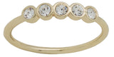 Davinci Layered Stackable Gold Round Crystals Ring Lay14