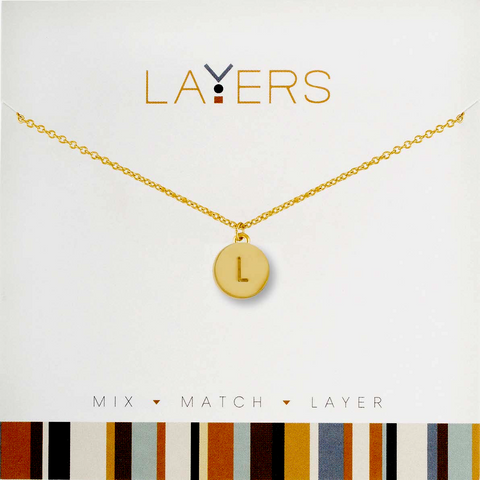 Center Court Layers Necklace Gold Initial “A” LAYAG