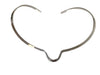 Choker - Small V Shaped Open Back Silver Necklace JN9292