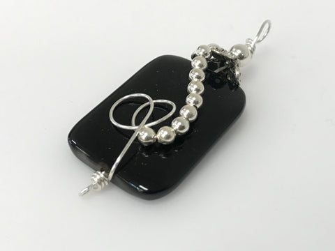 Sterling Silver Wrapped Pendant - Glass Stone