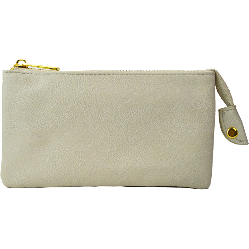 Brittney Wristlet Clutch  Ivory Vegan Leather Handbags