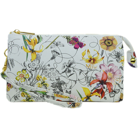 Claire Crossbody Wristlet Clutch Light Gray Handbags