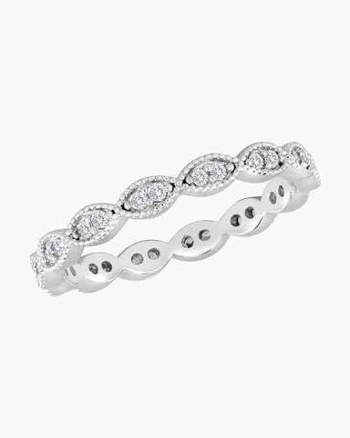 DaVinci Stackable Silver Ring Crystal Square STK11-4