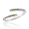 DaVinci Ring - Stackable Multi Color Diamond Open Band Silver Ring STK46
