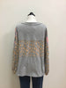 Easel Top Gray Pink Floral Beige Cheetah Print Long Sleeves 