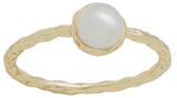 Davinci Layers Stackable Gold Pearl Round Ring Lay1