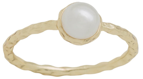 DaVinci Layers Stackable Ring Gold Teardrop Pearl Lay2