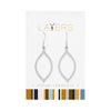 Center Court Layers Earrings Silver Leaf Design Drop LAYEAR504S