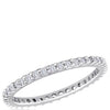 DaVinci Stackable Round Crystal Band Silver Ring STK21