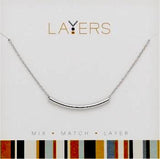 Center Court Layers Necklace Silver Curved Bar LAY 517S